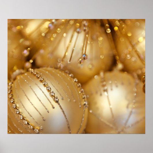 Weihnachtsschmuck, Goldschmuck, Glitzer Poster (Vorne)