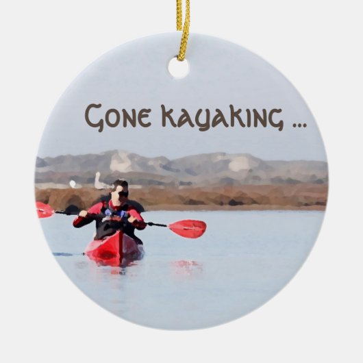 Weihnachtsschmuck "Gone Kayaking" (Vorne)