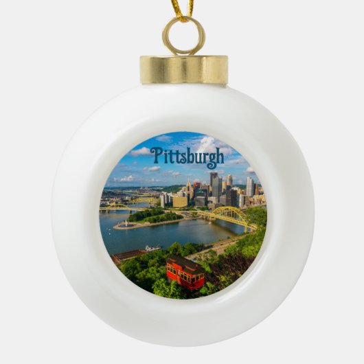 Weihnachtsschmuck— Großes Foto von Pittsburgh Keramik Kugel-Ornament (Vorderseite)