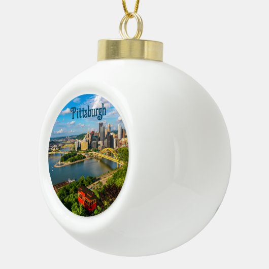 Weihnachtsschmuck— Großes Foto von Pittsburgh Keramik Kugel-Ornament (Rechts)