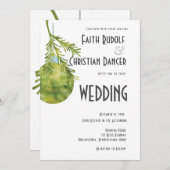 Weihnachtsschmuck Grün, Moderne Hochzeit Ankündigung (Vorne/Hinten)