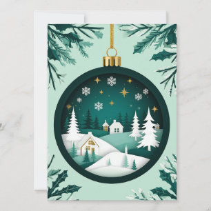Weihnachtsschmuck Grüne Dekoration Winterdorf Schn Karte