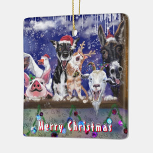 Weihnachtsschmuck Happy Farm Animal Party Fun