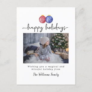 Weihnachtsschmuck Happy Holidays 1 Foto Elegante Feiertagspostkarte