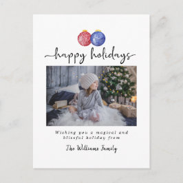 Weihnachtsschmuck Happy Holidays 1 Foto Elegante Feiertagspostkarte