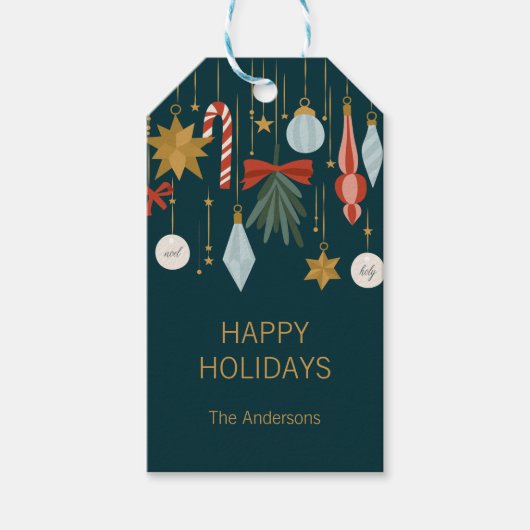 Weihnachtsschmuck Happy Holidays Geschenkanhänger (Vorderseite)