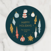 Weihnachtsschmuck Happy Holidays Geschenkanhänger (Rückseite)