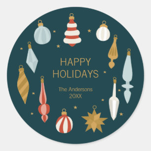 Weihnachtsschmuck Happy Holidays Runder Aufkleber