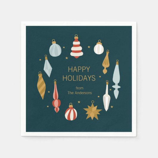 Weihnachtsschmuck Happy Holidays Serviette (Vorderseite)