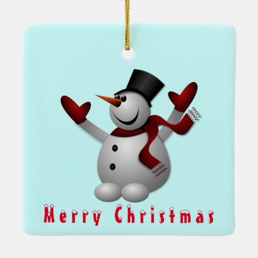Weihnachtsschmuck Happy Snowman (Rückseite)