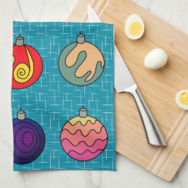 Weihnachtsschmuck helle Farben Funky Designs Geschirrtuch