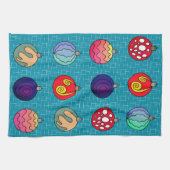 Weihnachtsschmuck helle Farben Funky Designs Geschirrtuch (Horizontal)