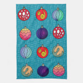Weihnachtsschmuck helle Farben Funky Designs Geschirrtuch (Vertikal)