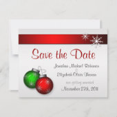 Weihnachtsschmuck Hochzeit Speichern Sie das Datum Einladung (Vorderseite)