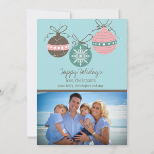 Weihnachtsschmuck Holiday Flat Card blau Feiertagskarte