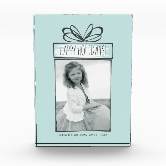 Weihnachtsschmuck Holiday Foto Block (Vorderseite)