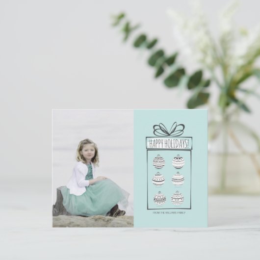 Weihnachtsschmuck Holiday Foto Postkarte (Stehend Vorderseite)