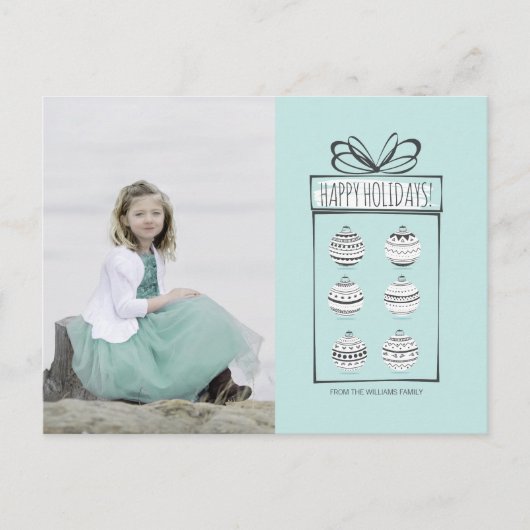 Weihnachtsschmuck Holiday Foto Postkarte (Vorderseite)