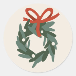 Weihnachtsschmuck Holiday Wreath Runder Aufkleber