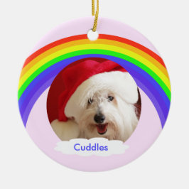 Weihnachtsschmuck Hunde Rosa mit Regenbogen