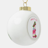 Weihnachtsschmuck - Ihr Text Keramik Kugel-Ornament (Links)