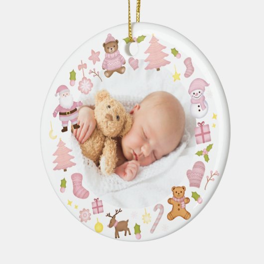 Weihnachtsschmuck im Foto des Festes (Links)