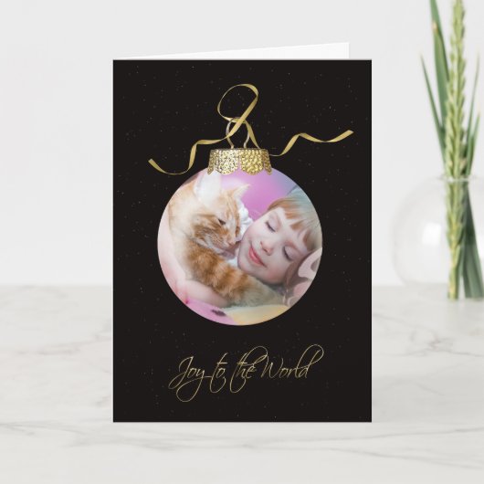 Weihnachtsschmuck im Foto Feiertagskarte (Vorderseite)