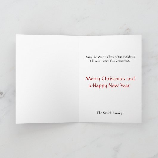 Weihnachtsschmuck im Schnee - Vintage Karte (Innenseite)