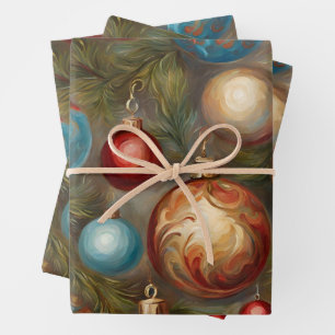 Weihnachtsschmuck im viktorianischen Stil am Weihn Geschenkpapier Set