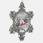 Weihnachtsschmuck im Weißen Stalon Schneeflocken Zinn-Ornament (Links)