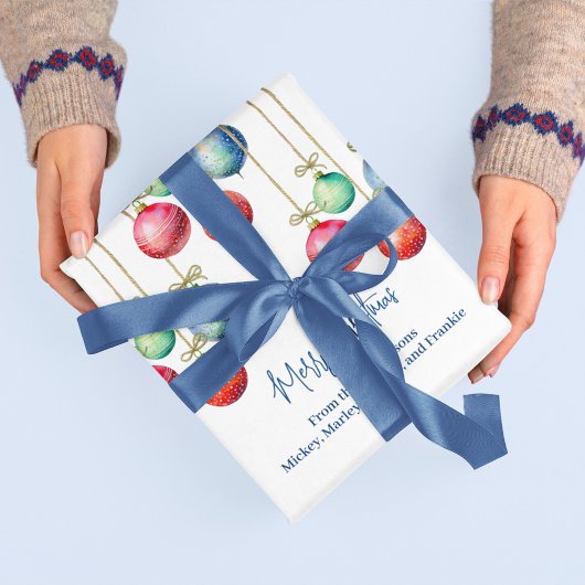 Weihnachtsschmuck in Aquarellen nach Maß Geschenkpapier Set