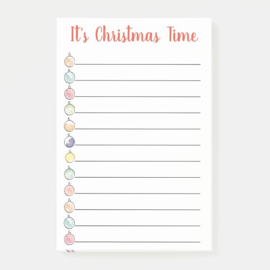 Weihnachtsschmuck in Aquarellform Post-it Klebezettel (Vorderseite)