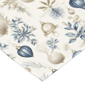 Weihnachtsschmuck in Blau und Beige Kurzer Tischläufer (Ecke)