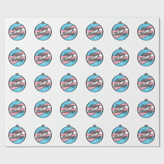 Weihnachtsschmuck in der Farbe der Transgender-Pri Geschenkpapier (Flach)