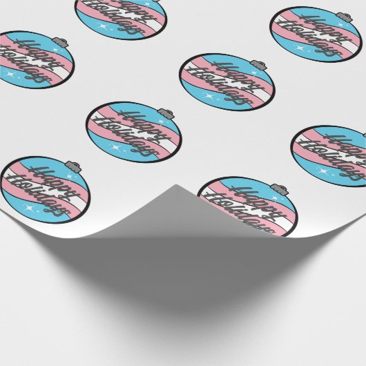 Weihnachtsschmuck in der Farbe der Transgender-Pri Geschenkpapier (Ecke)