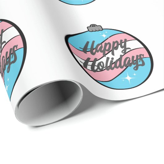 Weihnachtsschmuck in der Farbe der Transgender-Pri Geschenkpapier (Rolleneckpunkt)
