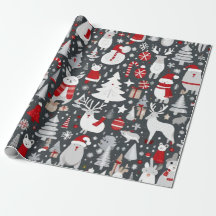 Weihnachtsschmuck in grauem Dekor Wrapping Paper