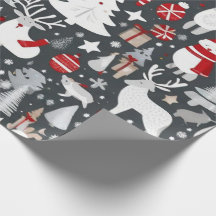 Weihnachtsschmuck in grauem Dekor Wrapping Paper