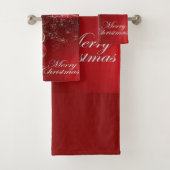 Weihnachtsschmuck in Luxusrot und Gold Badhandtuch Set (Insitu)