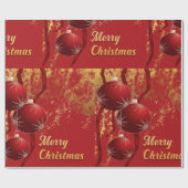 Weihnachtsschmuck in Luxusrot und Gold Geschenkpapier (Flach)