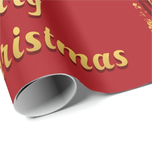 Weihnachtsschmuck in Luxusrot und Gold Geschenkpapier (Rolleneckpunkt)