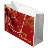 Weihnachtsschmuck in Luxusrot und Gold Große Geschenktüte (Vorderseite Schrägansicht)