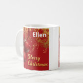 Weihnachtsschmuck in Luxusrot und Gold Kaffeetasse (Vorderseite Links)