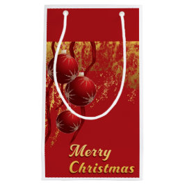 Weihnachtsschmuck in Luxusrot und Gold Kleine Geschenktüte