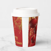 Weihnachtsschmuck in Luxusrot und Gold Pappbecher (Links)