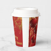 Weihnachtsschmuck in Luxusrot und Gold Pappbecher (Rechts)