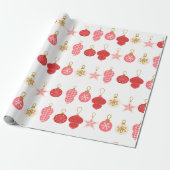 Weihnachtsschmuck in Rosa, Rot und Gold Geschenkpapier (Ungerollt)