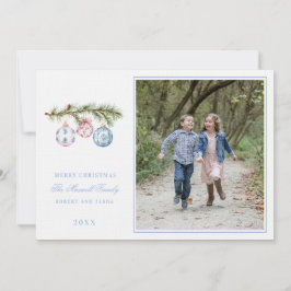 Weihnachtsschmuck in Rosa und Blau Einladung