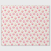 Weihnachtsschmuck in Rosa und Gold Geschenkpapier (Flach)
