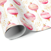 Weihnachtsschmuck in Rosa und Gold Geschenkpapier (Rolleneckpunkt)
